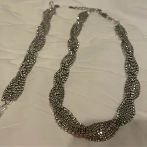 Sparkly elegant necklace & bracelet set